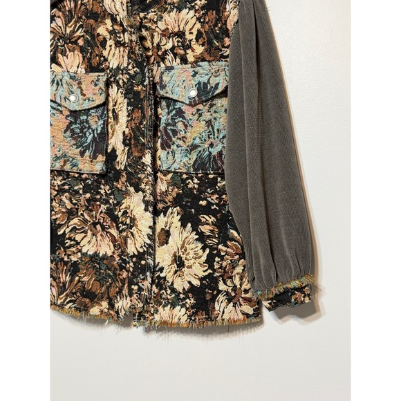 POL Goblincore Military Tapestry Jacket Women Sz S Fairy Grunge Avant Apocalypse - Picture 4 of 9